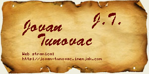 Jovan Tunovac vizit kartica